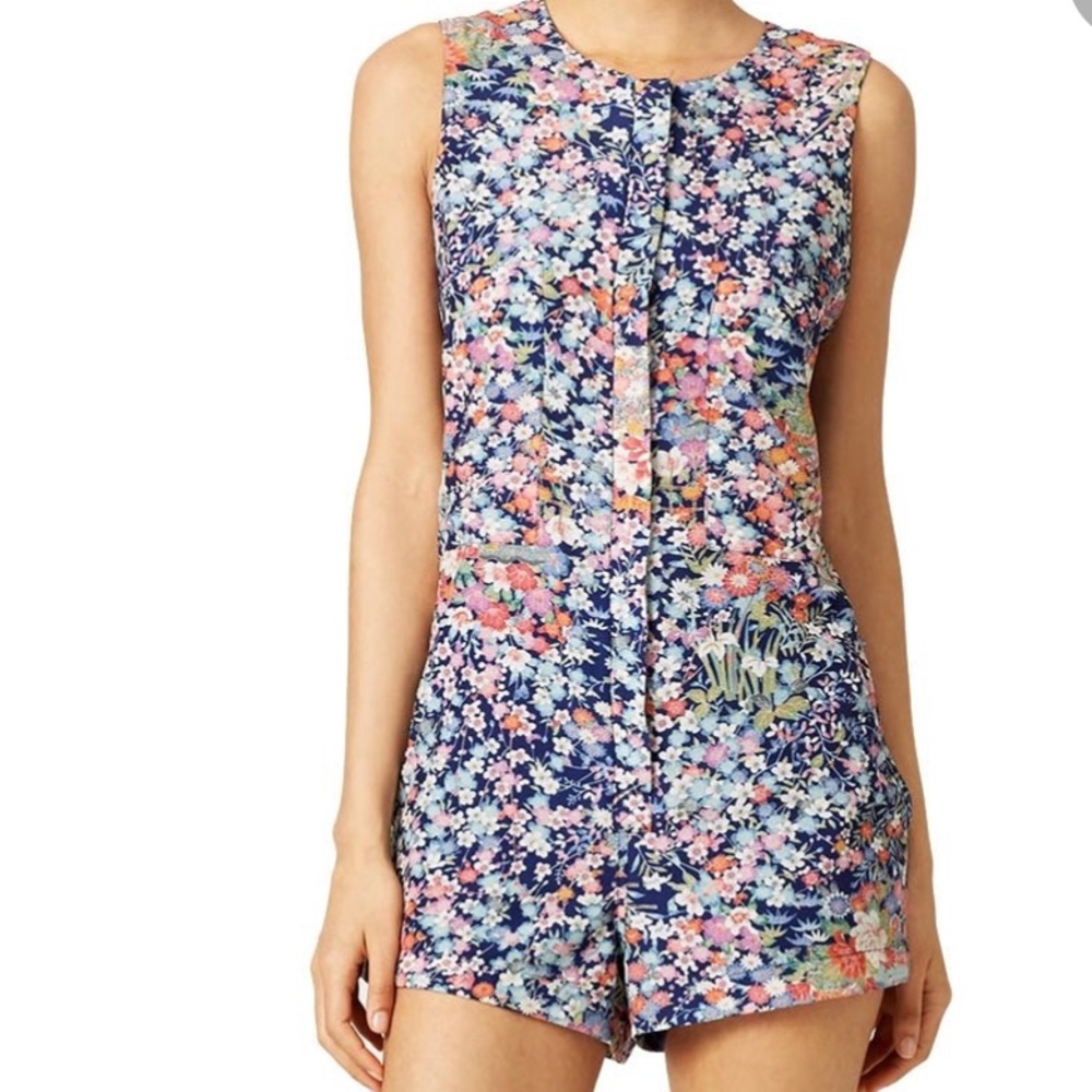 NWOT Karen Zambos floral romper Ditsy Colton blue